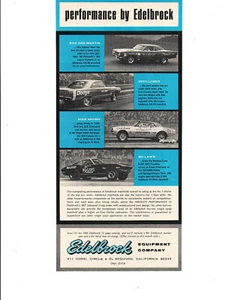 1969 PRO STOCK: SOX & MARTIN - DICK LANDY - DICK ARONS - BO LAWS ~ EDELBROCK AD - Bild 1 von 2