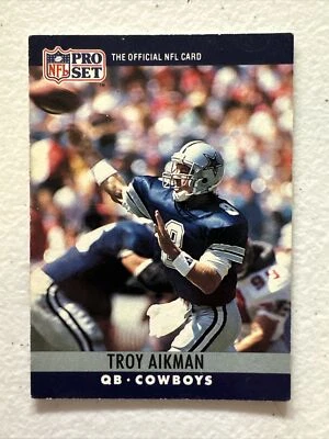1990 Pro Set Football, Troy Aikman #78, Error, Misprint, Broken J/A on back,RPD! - Image 1 of 4