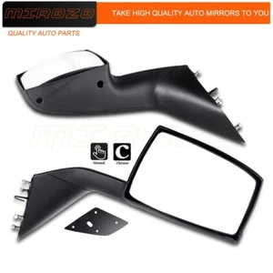 MIROZO For 2004-2016 Volvo VNL Truck Hood Black Mirrors (RH+LH) Mounting - Picture 1 of 12