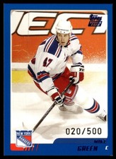 2003-04 Topps Traded & Rookies Blue Mike Green 020/500 New York Rangers #TT99