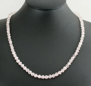 Collana quarzo rosa catena pietre preziose colore rosa collana anello chiusura cm 42 circa - Foto 1 di 2