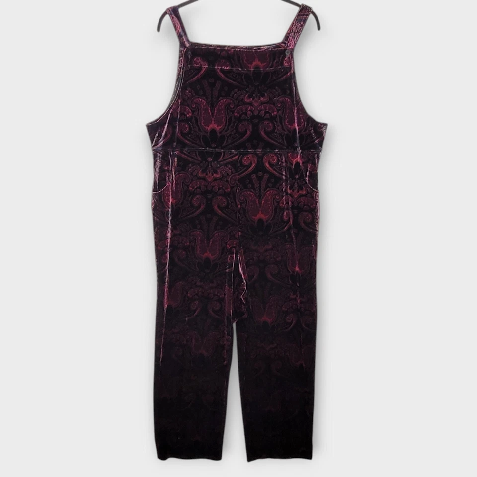 Mono de terciopelo Coldwater Creek XL negro magenta cachemir artístico Foto 1 de 4