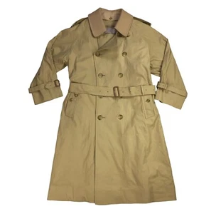 Burberrys Vintage Khaki Trench Coat Mens 38 Short Wool Lined Nova Check - Picture 1 of 1