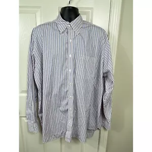 Hamilton Striped Button Down Long Sleeve Dress Shirt Classic Fit Collar Sz 16 - Picture 1 of 7