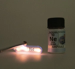 Pure Neon gas Ampoule element 10 sample Ne Low Pressure in labeled glass Bottle - Picture 1 of 3