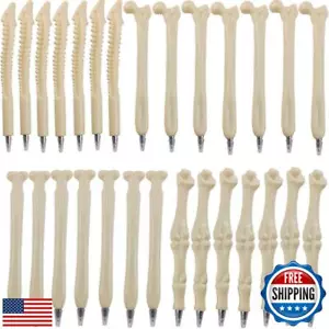 GXXMEI 28PCS Bone Ballpoint Pen Creative Novelty Pens Black Ink for Halloween - Picture 1 of 5