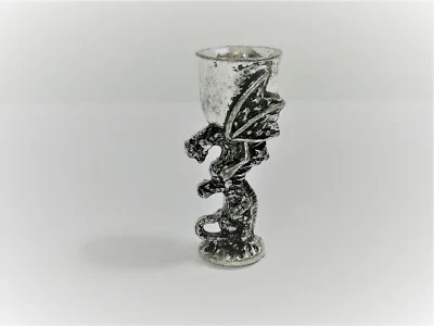 FARROW INDUSTRIES Dollhouse Miniature Dragon Goblet Chalice Metal Silver 1:12 Scale Decoration