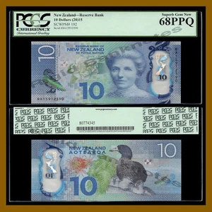New Zealand 10 Dollars, 2015 P-192 Polymer PCGS 68 PPQ - Picture 1 of 1