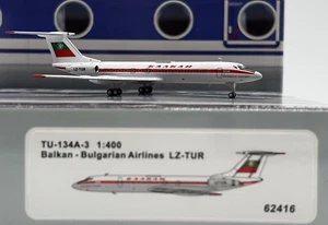 Balkan-Bulgarian Airlines TU-134A Reg: LZ-LHD PandaModels 62416 Diecast 1:400 - Imagen 1 de 14