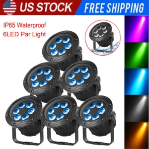 6PCS 6LED Par Light DMX RGBW Beam Strobe Waterproof Stage Lighting Outdoor Light - Picture 1 of 11