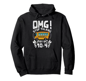 Funny Stop Talking to the Bus-Driver School Bus Design Pullover Hoodie - Picture 1 of 1