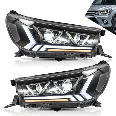 VLAND Projector LED Headlights For Toyota Hilux 2015-2020 Frontlamp W/Sequential - image 1 of 4