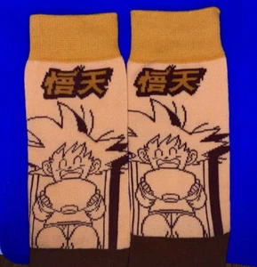 Dragon Ball Z “GOTEN” Themed Crew Socks Orange (Mens 8-12, Womens 10-13) - Picture 1 of 14