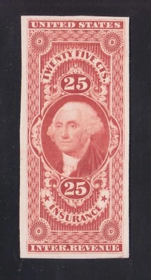 US R46P4 25c Insurance Proof on Card VF SCV $33 - Image 1 of 2