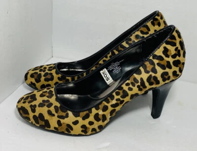 Tacón de cuero estampado leopart Merona talla 7,5 Foto 1 de 4