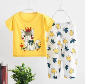 Children's Clothing Set Kids Pajamas Set Baby Clothes Summer 2 Pieces - Picture 1 of 10