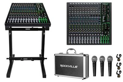 Mackie ProFX16v3 16-Channel Effects Mixer w/USB ProFX16 v3+Stand+(3) Mics+Case - Image 1 of 4