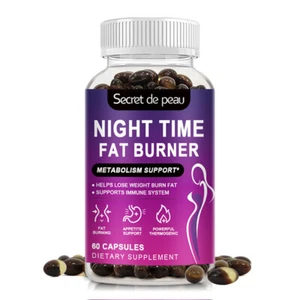 Night Time Fat Burner Pills Support Weight Loss Detox Cleanse Immune System 60pc - Picture 1 of 8