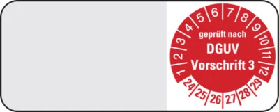 KÖNIG WERBEANLAGEN Kabelprüfplakette geprüft nach DGUV Vorschrift 3 Folie 20x50mm 10 Plaketten