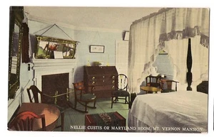 NELLIE CUSTIS Maryland Room George Washington Mount Vernon Virginia Postcard VA  - Picture 1 of 2