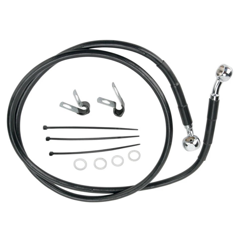 Línea de freno delantera +6" vinilo negro 1995-1999 Harley-Davidson Dyna FXD, 88-94 FXR Foto 1 de 1