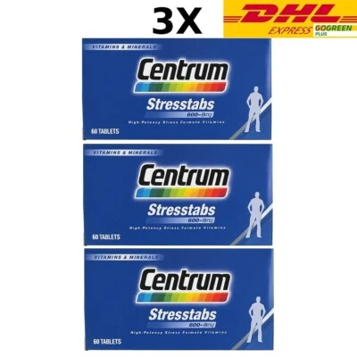 Stresstabs 600 + Zinc Vitamin + Minerals High Potency Stress Formula 60 Tabs 3X - Image 1 of 4