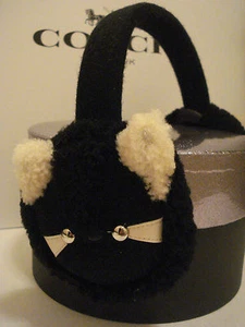 NEW COACH RACCOON MOTIF SHEARLING "RACCOON" EAR MUFFS WITH GIFT BOX - F77730 - Picture 1 of 8