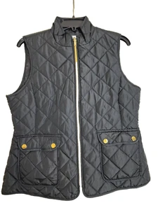 St. John's Bay Quilted Vest For Women M Black Sleeveless Vest With Pockets NWT - Picture 1 of 6