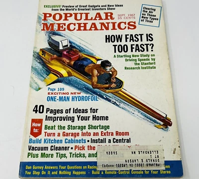 1967 Popular Mechanics Magazine One Man Hydrofoil New Great Gadgets Show - Image 1 of 4