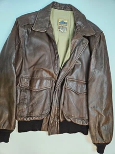 VTG New Zealand Outback Cooper Collection Bomber Leather Jacket size 44 Brown - Picture 1 of 9