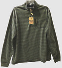 $9.99 Bills Khakis Anderson Quarter Zip Green Stripes Long Pullover Shirt L New