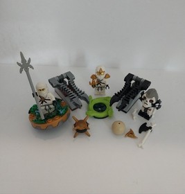 Lego Ninjago 2507 Zane Fire Temple 2520 9574 Lloyd ZX Spinner 2509 Kruncha Lot