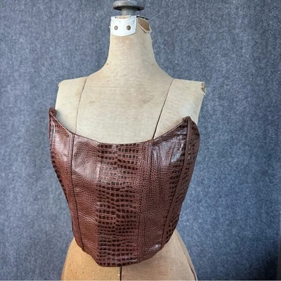 White Fox NWT faux leather brown corset bustier XL Playing the Game castlecore - Image 1 of 4