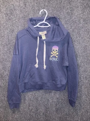 Sudadera corta Soul Cycle para mujer, azul índigo talla L calavera Foto 1 de 4