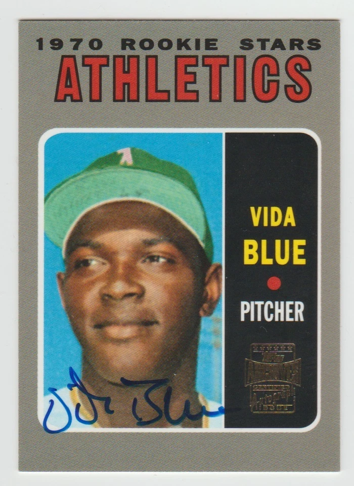 VIDA BLUE A's 2001 Topps Archives 1970 Rookie Reprint Autograph ON CARD AUTO - Image 1 of 2