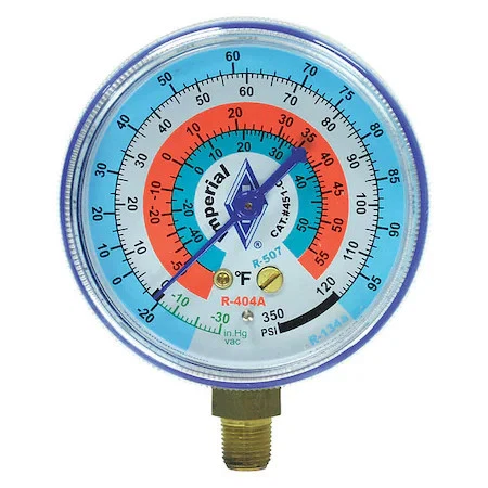 Imperial 425-Cb Gauge, 2-1/2 In Dia, Low Side, Blue, 350 Psi - Image 1 of 1