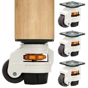 4Pcs Leveling Machine Casters, Heavy Duty Plate Casters, Retractable Leveling... - Picture 1 of 7