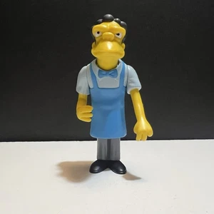 The Simpsons World Of Springfield WOS Moe Re-Issue Blue Apron Interactive Figure - Imagen 1 de 7