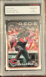 2024 TOPPS #141 ELLY DE LA CRUZ RC 1ST GRADED 10 GEM MINT REDS - Picture 1 of 2