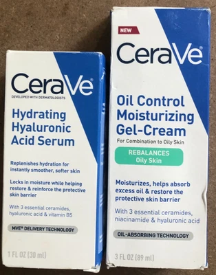 2 Crema Gel Hidratante Cerave Oil Control + Suero Ácido Hialurónico Foto 1 de 4