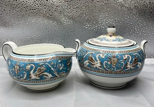Wedgwood Florentine Turquoise Sugar & Creamer W2714 - Picture 1 of 11