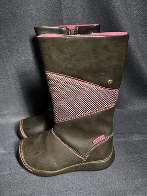 Keen Girl’s Rachel Knee-Length Boots Brown Pink Zip Up Sz 8 Boots - Image 1 of 4
