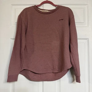 Marine Layer Size XL Fleece Relaxed Crewneck Sweatshirt Washed Coral - Picture 1 of 5