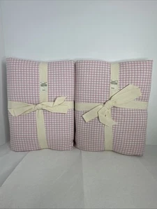 Pottery Barn Kids Baby Pink/White Gingham 44 X 84” Blackout Lined Panels NOS - Picture 1 of 4