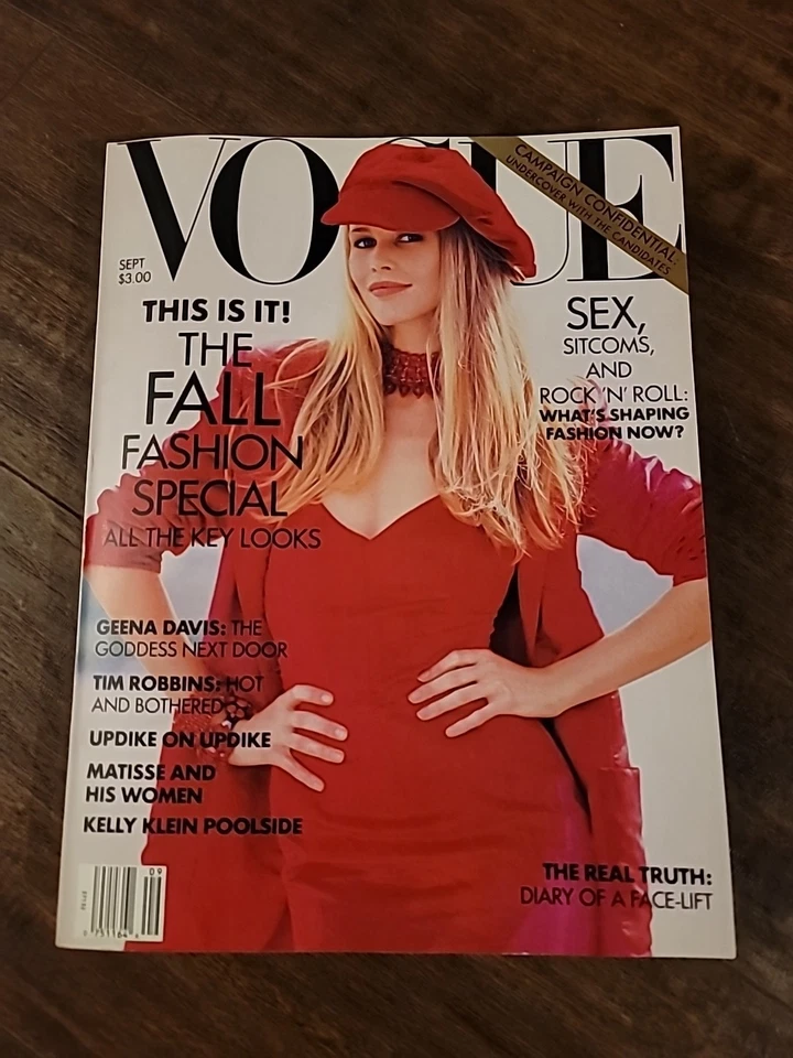 Claudia Schiffer - Vogue magazine - September 1992, Geena Davis, Brian De Palma - Image 1 of 4