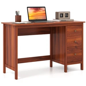 48" Home Office Desk with 3 Drawers Computer Desk PC Laptop Workstation Brown - Picture 1 of 10