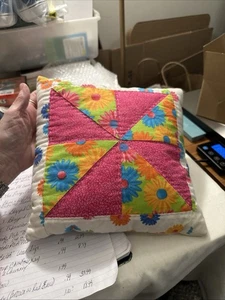 Cuscino trapuntato fatto a mano quattro quadrati, 10" - Foto 1 di 11
