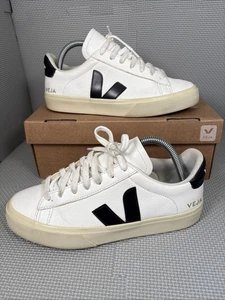 Veja Campo Chromefree Trainers Uk6 Women’s White Black Original Box - Picture 1 of 21