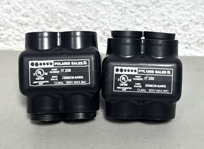 (2) Polaris IT-250 Black Insulated Multi-Tap Wire Connectors 250MCM–#6 AWG UL - Image 1 of 3