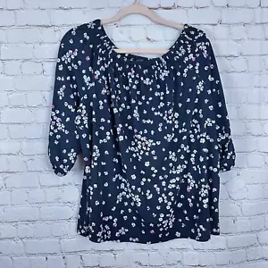 J. Jill Wearever Collection Floral Print Off-Shoulder Top Size XL - Picture 1 of 5